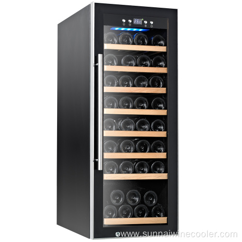 Black Wine Refrigerator Glass Door Wine Fridge